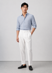 Pantalón de vestir slim fit confeccionado en una refinada mezcla de lyocell y lino.