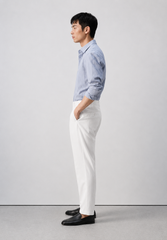 Pantalón de vestir slim fit confeccionado en una refinada mezcla de lyocell y lino.