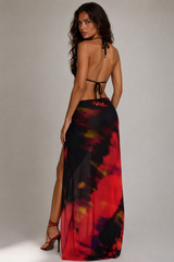 Saint Tropez - Falda Larga Estampado Rojo Degradado