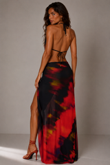 Saint Tropez - Falda Larga Estampado Rojo Degradado