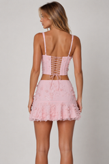 Minifalda Rosa Adornada.