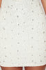 Versailles Deep Plunge Embellished Mini Dress in White