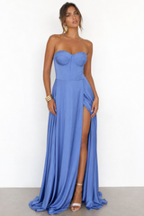 Vestido Largo Corsé Satinado