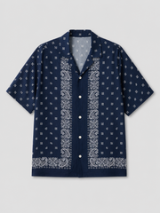 Mykonos - Camisa regular fit de tejido fluido con estampado exclusivo.