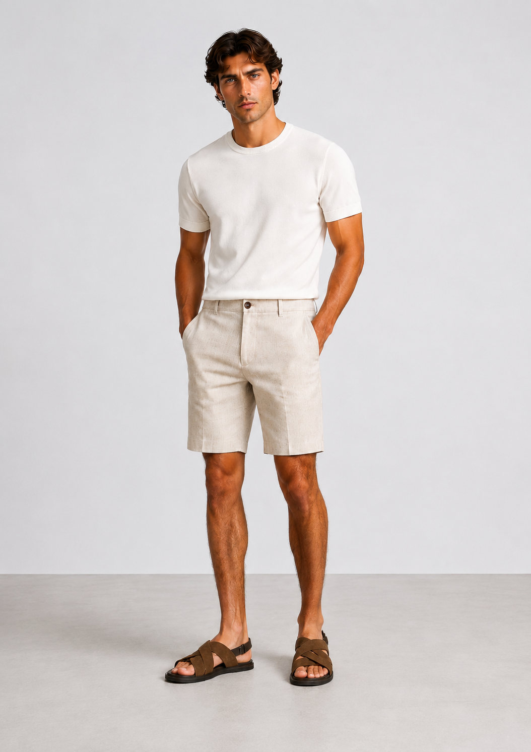 Bermudas slim fit confeccionadas en 100% lino.