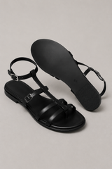 Sandalias de piel con cordones